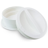 Mobile Ac+ Dual Size Wall Mount Connector For Portable Ac Vent  6 And 6.5 Inches Hose Compatible  White  Cover Plug Included  Omni-Directional