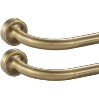 2 Pack Antique Bronze Disc Curtain Rods  84-144 Inches Window Curtain Rod Adjustable Room Darkening Curtain Rod With Aluminum Finials And Brackets Wrap Around Design