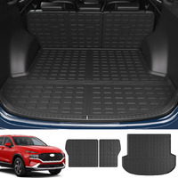 Powoq Trunk Mat Compatible With 2021-2023 Hyundai Santa Fe Backrest Mat All Weather Tpe Cargo Mat Replacement For 2021 2022 2023 Hyundai Santa Fe Accessories (Rear Backrest Mat+Rear Trunk Mat)