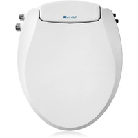 Brondell Swash Bidet Toilet Seat  Non-Electric  Dual Temperature  Fits Round Toilets  White - Dual Nozzle System - With Easy Installation