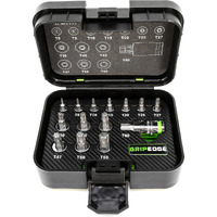 Gripedge Tools | 14Pc Rpt Star Driver Set | Sizes T6 - T60 | 1/4'' - 3/8'' - 1/2'' Drive | Made With S2 Steel | Includes Premium Plastic Case With A Foam Insert |