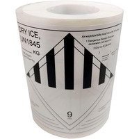 Wootile Dry Ice Shipping Stickers  250 Pcs Un1845 Hazard Class 9 Labels. Perforated. Adhesive.