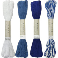 Olympus Sashiko Thread 20M(21.8Yds) 4Skeins Color Bundles 100% Cotton (#01 #10 #18 #52)