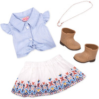 Our Generation My Lucky Horseshoe Outfit - Country Style Equestrian Outfit For 18-Inch Dolls - 4 Piece Ranch Clothing Set