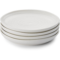 Portmeirion Sophie Conran Coupe Plates | Set Of 4 | Porcelain Serving Dishes | White Pasta And Salad Plate | Large Dinnerware Plates | Dishwasher Safe (6.5 In)