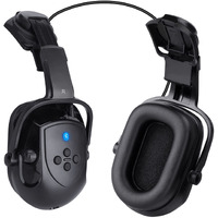 Bluetooth Hard Hat Ear Muffs  Nrr 28Db Adjustable Cap-Mounted Ear Muff  Helmet Attachable Earmuff  Black