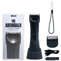 Balls V3 The Archibald - Pubic Hair Trimmer For Men  Intimate Parts & Body - No Cuts  Sacksafe Guard  100% Waterproof  Cordless - Black