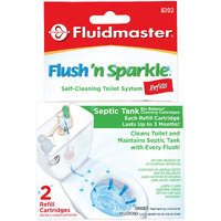 Fluidmaster 8202P8 Flush 'N Sparkle Automatic Toilet Bowl Cleaning System Refills  Biobalance Septic 2-Pack