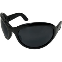 Largemouth Mens Industrial Style Wrap Sunglasses (Black)