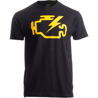 Ann Arbor T-Shirt Co. Check Engine Light | Funny Mechanic Car Clothing Men T-Shirt-(Adult Xl) Black
