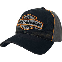 Harley-Davidson Men's Embroidered Trademark Curved Brim Washed Baseball Cap Black