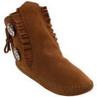 Minnetonka Mens Two Button Softsole Boot  Brown  Size 11