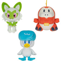Pok?Mon Paldea First Partner Plush 3 Pack - 8-Inch Plush Of Fuecoco  Quaxly  And Sprigatito
