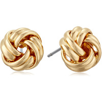 Anne Klein ""Classics"" Gold-Tone Knot Stud Earrings