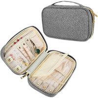 Teamoy Travel Jewelry Case  Jewelry Storage Organizer For Necklaces  Earrings  Bracelets  Rings  Brooches And More  Medium  Gray-(Bag Only)