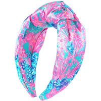 Lilly Pulitzer Colorful Knotted Headband  Wide Satin Headband  Cute Hair Accessories For Women & Girls  Splendor In The Sand