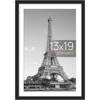 Upsimples 13X19 Picture Frame  Display Pictures 11X17 With Mat Or 13X19 Without Mat  Wall Hanging Photo Frame  Black  1 Pack
