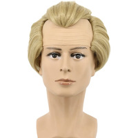 Yuehong Short Blonde Mens Wig Fluffy Bald Head Wig Synthetic Halloween Costumes Cosplay Wigs