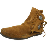 Minnetonka Mens Two Button Hardsole Boot  Brown  Size 11