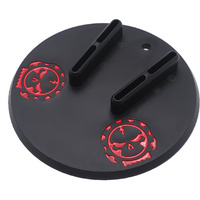 Httmt- Black Round Kickstand Sidestand Jiffy Stand Coaster Pad Compatible With H-D Touring Cruiser Sport Dirt [P/N:Mt253-001-Bk]