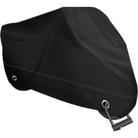 Xyzctem All Season Black Waterproof Sun Motorcycle Cover Fits Up To 116"" Motors (Xxx Large & Lockholes)