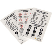 Incom Manufacturing Hazcom 2012 Ghs Wallet Cards  Full Color  Double Sided Print  4.25 Inch X 2.5 Inch  50 Pack  Ghs1015