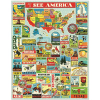 Cavallini - Vintage Jigsaw Puzzle - 1000 Pieces - 55X70Cms - See America