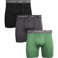 Reebok Men's 3 Pack Performance Quick Dry Moisture Wicking Boxer Briefs  Size X-Large  Sage Greengreyblack