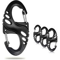 Coobigo 12 Pack Plastic Carabiner Clips Small Snap Hooks Mini Caribbean Keychain Zipper Clip Theft Deterrent Key Chain Molle Backpack Accessories