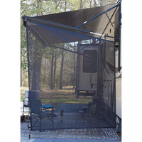 Excelfu Rv Awning Side Sun Shade Screen 9'X7' - Rv Awning Side Shade Screen Black Mesh Screen Sunshade Camping Trailer Awning Sun Shade Uv Sun Blocker Complete Kits For Side Rv Awning