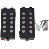 Bqlzr Black Ceramic Magnet 5 String M Bass Humbucker Double Coil Pickup For Bass Guitar And Bass Replacement Pack Of 2 4.13X1.77X0.7Inch(Lxwxh)