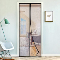 Magnetic Thermal Insulated Door Curtain 34""X82"" Magnet Patio Door Cover Auto Closer Fits Doors Up To 32""X81"" To Keep Warm In Winter Cool In Summer For Air Conditioner Heater Room Home Kitchen