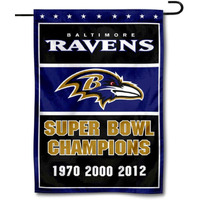 Wincraft Baltimore Ravens 3 Time Super Bowl Champions Double Sided Garden Flag