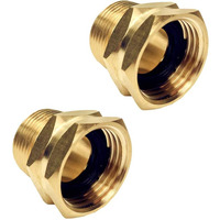 Geshaten 3/4  Ght Female X 3/4  Npt Male Connector  Ght To Npt Adapter Brass Fitting  Garden Hose Adapter  Industrial Metal Brass Garden Hose To Pipe Fittings Connect (2 Pack)