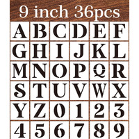 9Inch Alphabet Stencils For Painting Reusable Letter Stencils Large Letters Drawing Templates For Art Crafts Holiday Decor