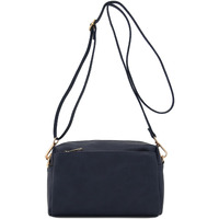 Fashionpuzzle Triple Zip Small Crossbody Bag (Navy)