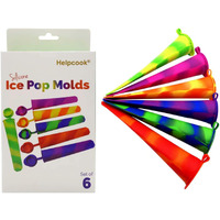 Helpcook Popsicle Molds 6 Pieces Silicone Ice Pop Molds Drip Free Popsicle Maker For Kids Bpa Free Freezer Tubes With Lids For Snacks Popsicle Yogurt Sticks Juice Ice Candy Pops