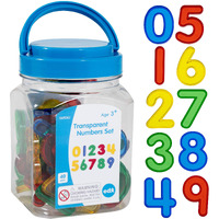 Edxeducation Transparent Numbers Set - Mini Jar Set Of 40 - Colorful  Plastic Numbers - Light Box Accessory - Sensory Play - Math Manipulative For Kids