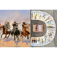 Flonzgift Wild West Playing Cards (Poker Deck 54 Cards All Different) Vintage Western Pioneers Indians Cowboys Wild West