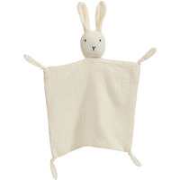 Peipeiwu Organic Cotton Muslin Lovey Blanket  Organic Cotton Muslin Bunny Security Blanket Soft & Breathable Lovie Baby Gifts For Boys And Girls