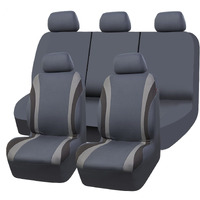 Car Pass Line Rider Sporty Cloth Universal Fit Car Seat Cover -100% Breathable With 5Mm Composite Sponge Inside Airbag Compatible 3Zipper Bench(Full Set  Space Gray)