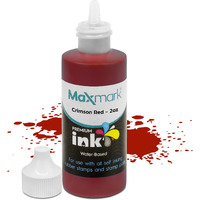 Maxmark Premium Refill Ink For Self Inking Stamps And Stamp Pads  Crimson Red Color - 2 Oz.