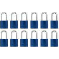 Abus Blue 72/40Hb40 Lockout Tagout Padlock W/ 1.5"" Shackle  12 Pack  Keyed Alike  12 Padlocks With 24 Keys