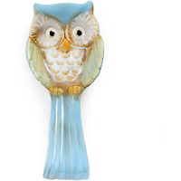 Sanbege Owl Spoon Rest  Ceramic Ladle Holder  Utensil Rester For Stove Top  Kitchen Counter  Dining Table  Coffee Station (Blue)