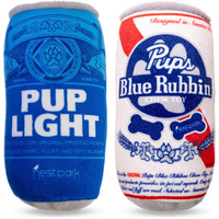 Nestpark Pup Light And Pups Blue Rubbin - Beer Dog Toys - Funny Dog Toys - Plush Squeaky Cute Dog Gifts For Dog Birthday - Cool Stuffed Parody Dog Toys (2 Pack) (Mix)