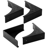 Metal Corner Protector  4 Pcs Antique Edge Safety Guard Cabinet Furniture Corner Bumpers Table Corner Protectors Cover Damaged Corners On Coffee Table (Black)