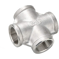 Beduan Stainless Steel 1/2"" Female 4 Way Cross Coupling Cast Pipe Fitting