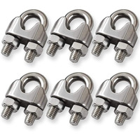 Cozihom 3/8 Inch M10 Wire Rope Cable Clip Clamp  304 Stainless Steel  U Bolt Saddle Fastener  Pack Of 6