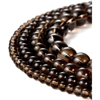 Beadnova 4Mm Smoky Quartz Gemstone Round Loose Beads For Jewelry Making (90-92Pcs)