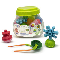 Lalaboom Bucket Set - 19 Piece Educational Baby Pop Beads And Accessories - Ages 10 Months To 3 Years - Bl210